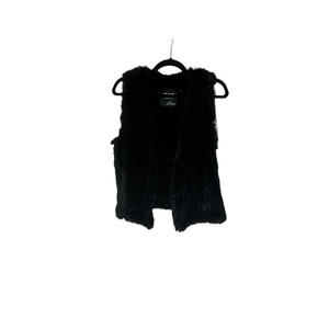 525 America Luxe Black Rabbit‎ Fur Vest Size Medium